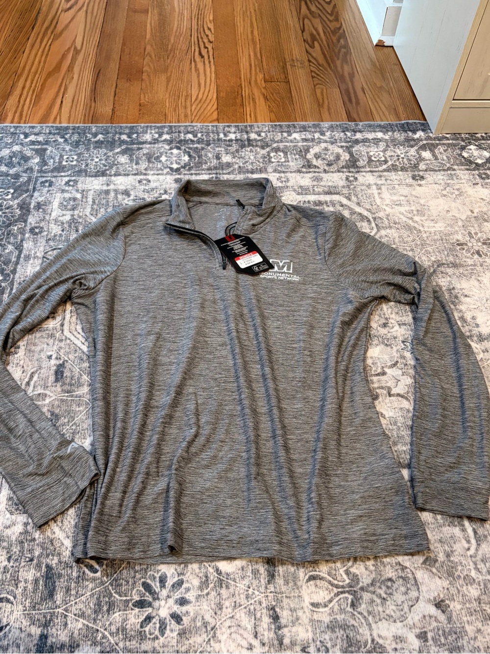 Antigua Men's Heather Gray Quarter-Zip Pullover